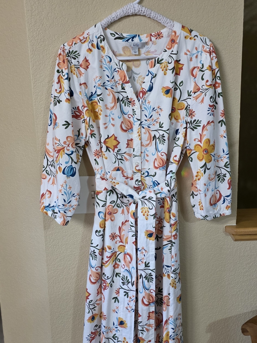 Croft & Barrow White Maxi Dress with Multicolor Floral Print